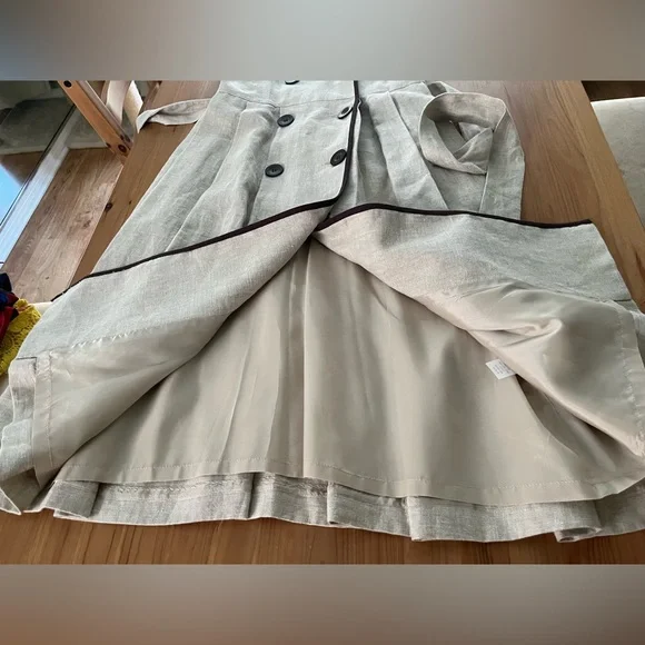 Talbots Linen Belted Trench Dress - Picture 10 of 12